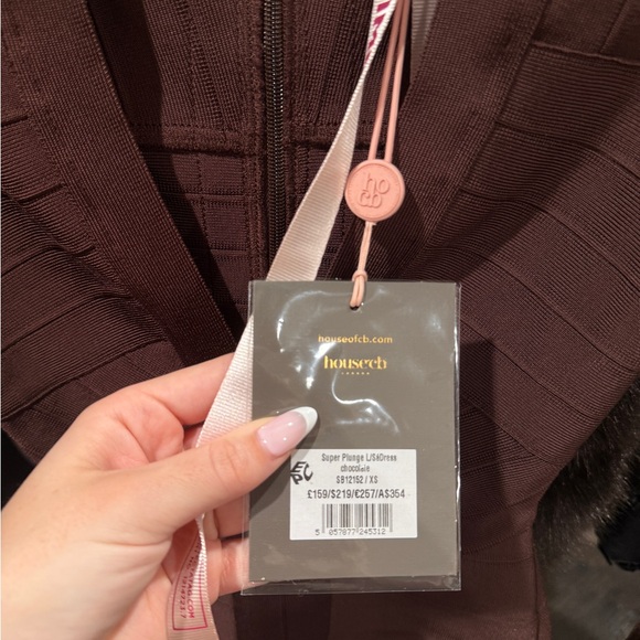 House of CB Chocolate Bandage Dress with Deep V - Picture 3 of 3